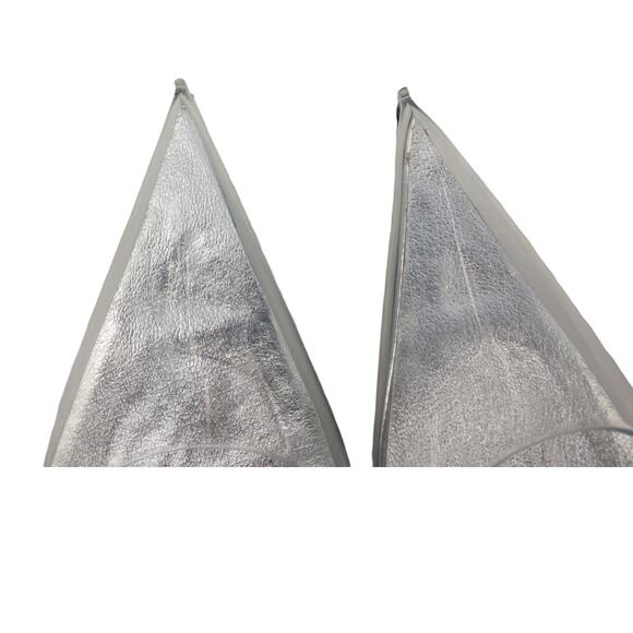 JEFFREY CAMPBELL Metallic Silver Clear Vinyl Snow Pointed Toe Pumps High Heels 9 - Picture 10 of 13